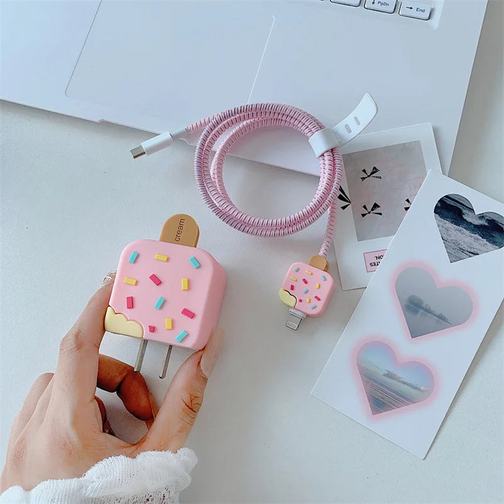 iPhone Charger Protector – Strawberry Icecream