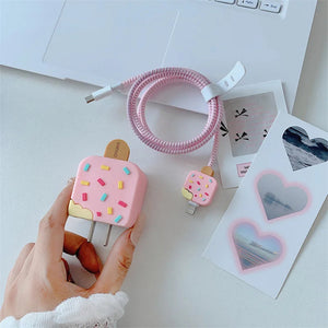 iPhone Charger Protector – Strawberry Icecream