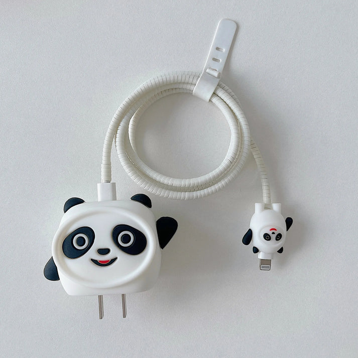 iPhone Charger Protector – White Panda
