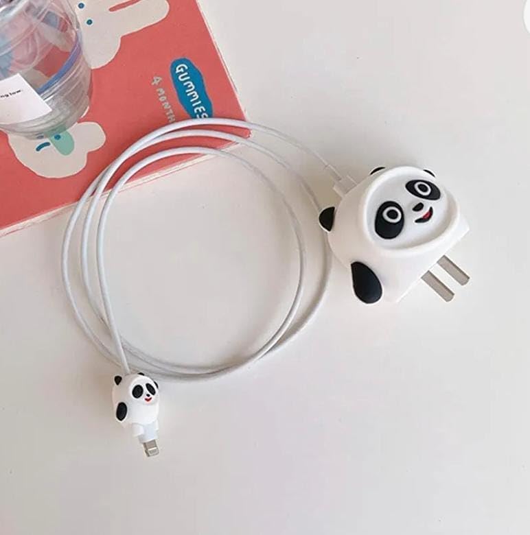 iPhone Charger Protector – White Panda