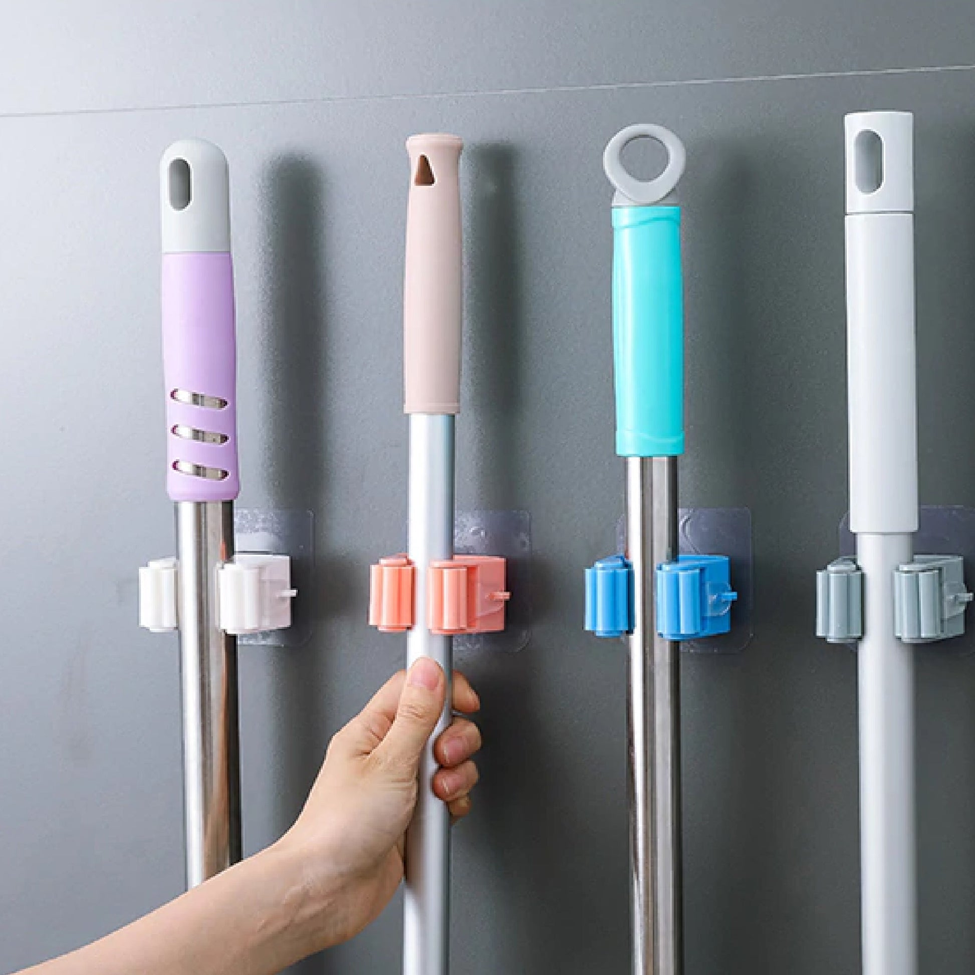 Self-Adhesive Mop & Broom Holder