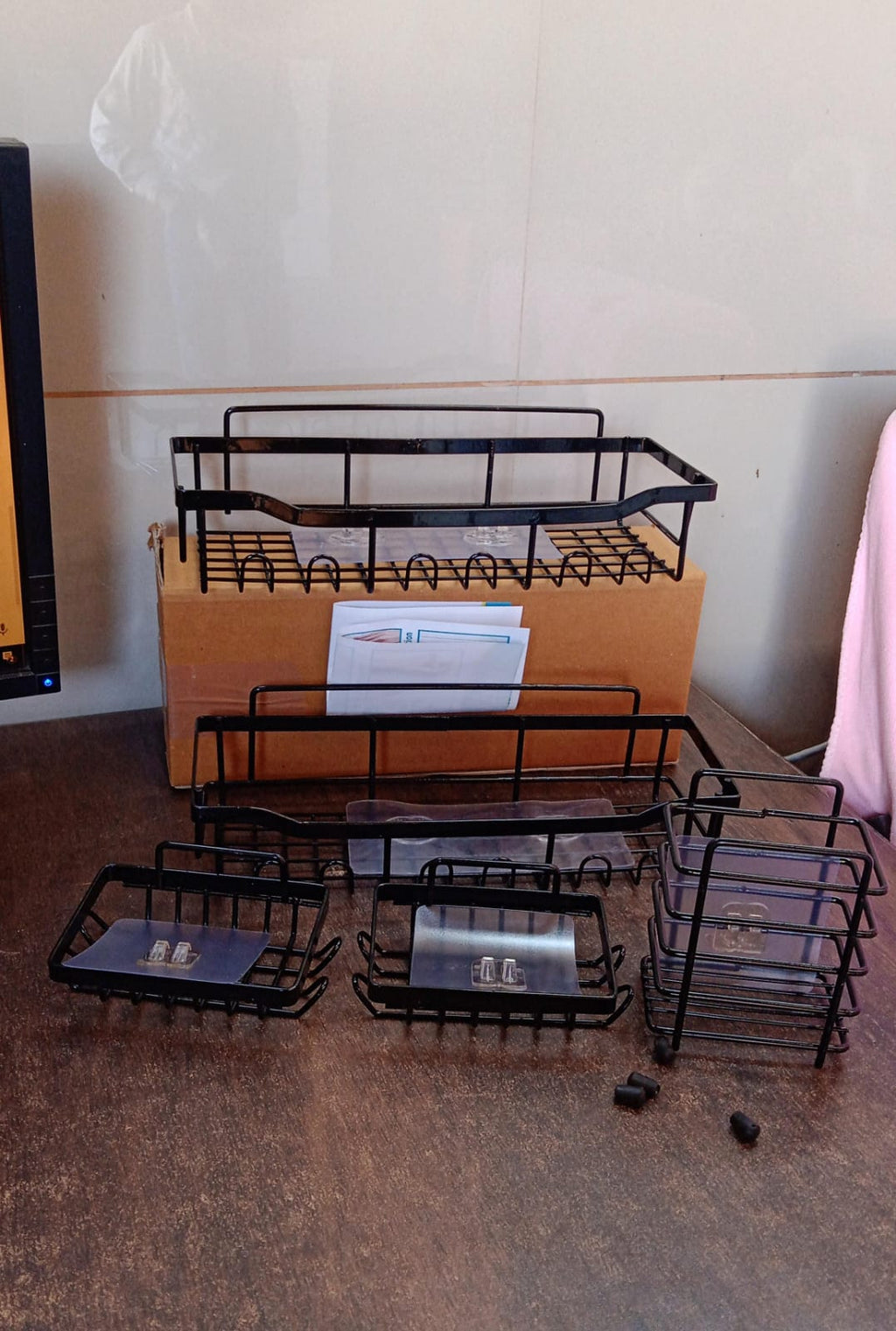 Wall-Mounted Shower Caddy Organizer - Set of 5