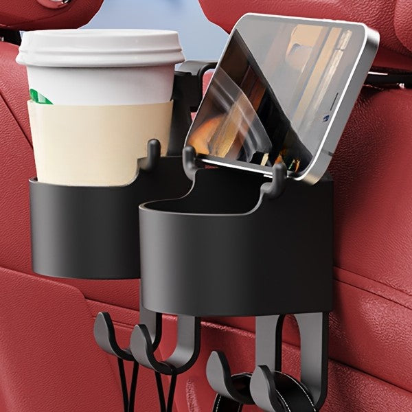 3-in-1 Car Headrest Organizer & Cupholder -  Set of 2