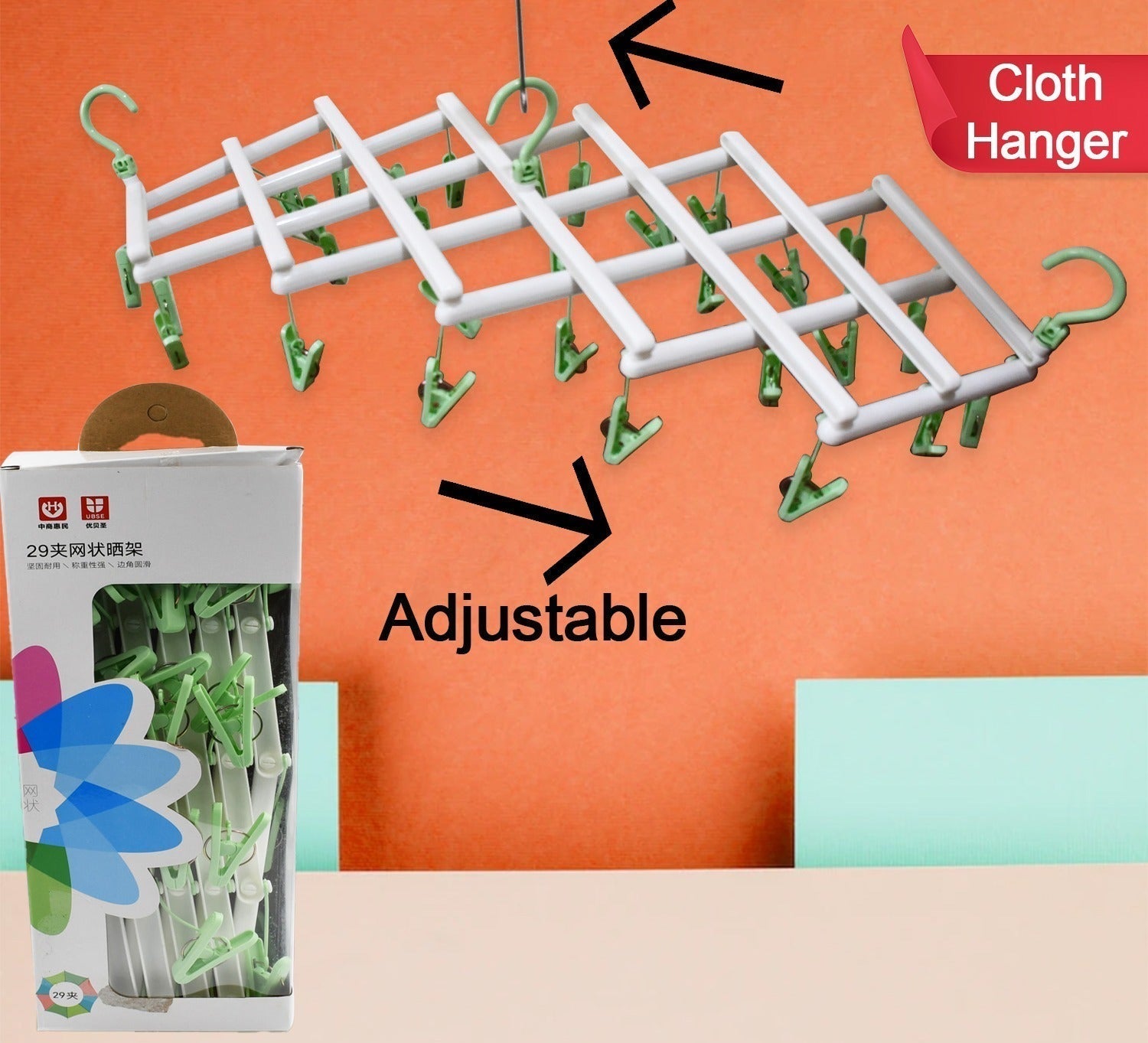 Windproof tumble dryer with extendable and foldable design