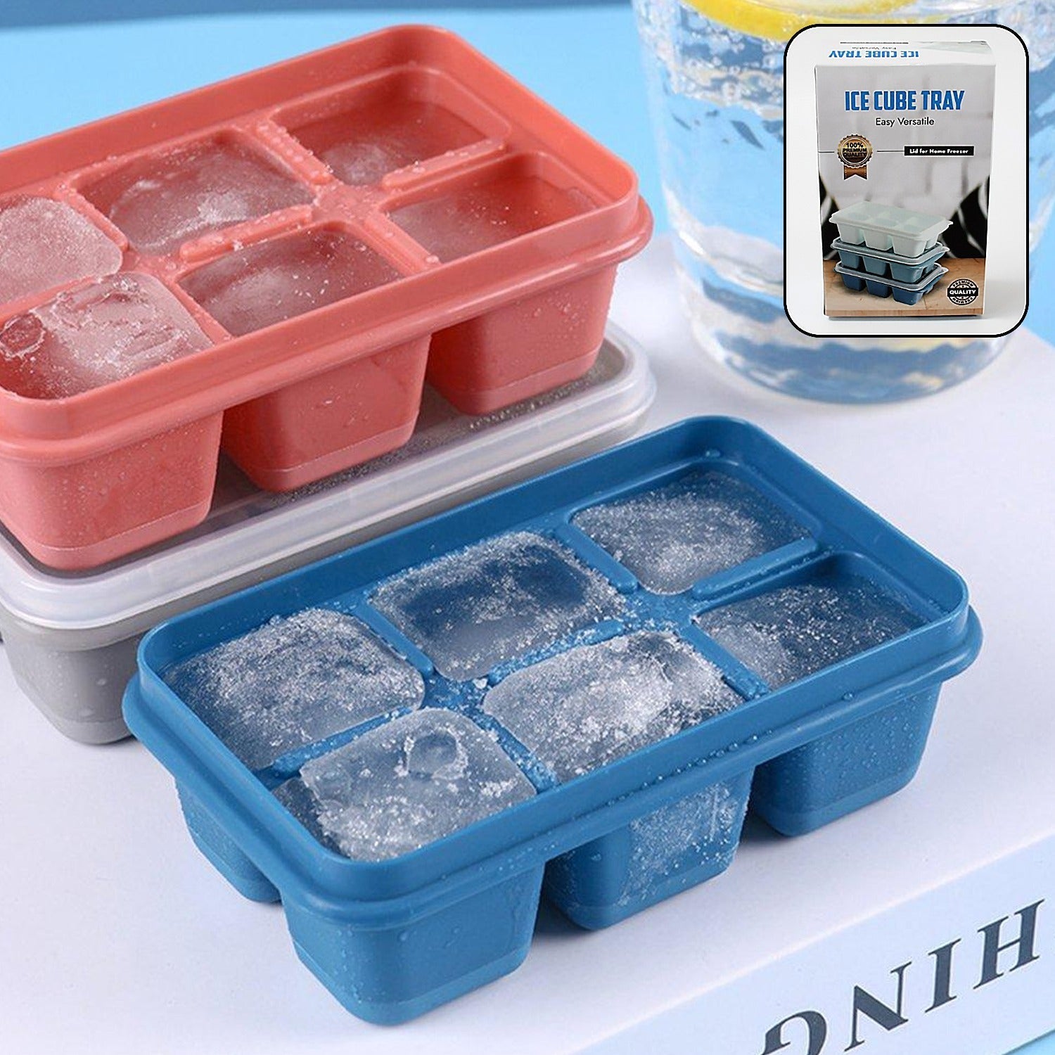 6-Grid Silicone Ice Tray with Box