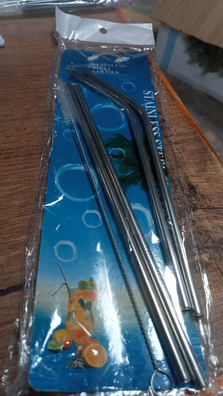 Stainless Steel Straw Set (4 Straws + 1 Brush)