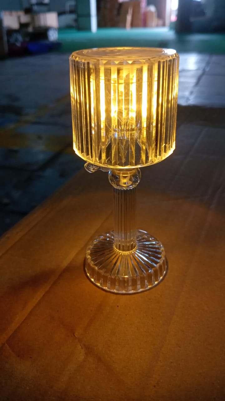 Large Acrylic Crystal LED Desk Lamp - Set of 2