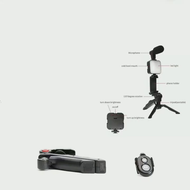 All-in-One Vlogging Kit with Tripod & Mic