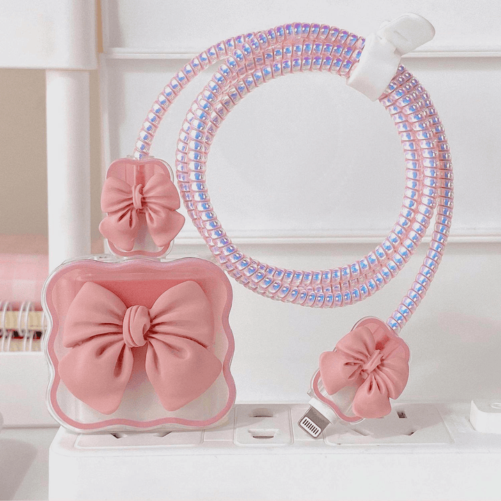 iPhone Charger Protector – Bella Bow 'Pink'