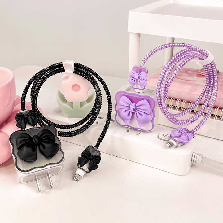iPhone Charger Protector – Bella Bow 'Black'
